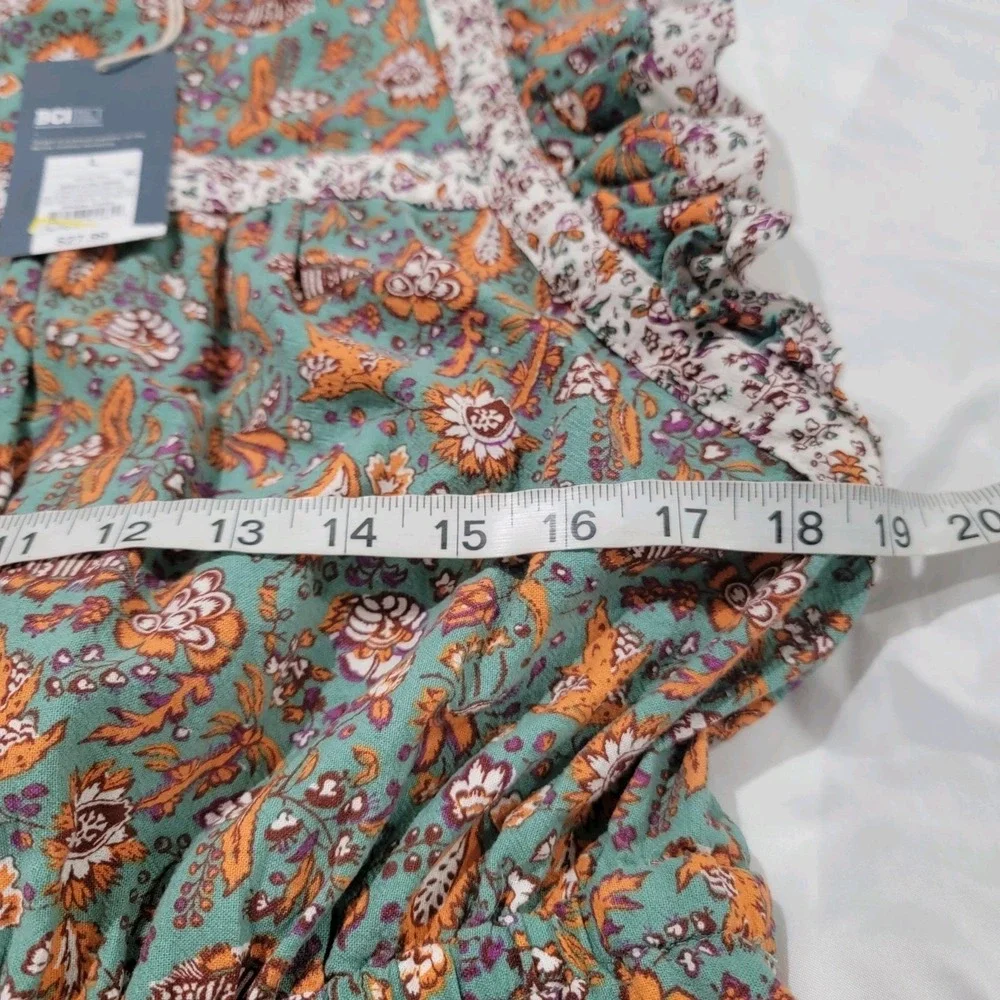 Universal Thread Womens Linen Dress Size Large Knee Length Floral Cottage Boho - Picture 6 of 8